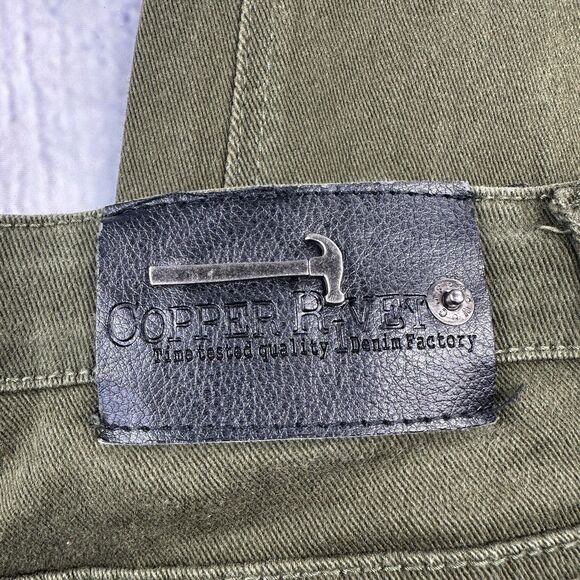 Copper Rivet Green Mens Denim 38x34  Distressed Jeans - Picture 10 of 11